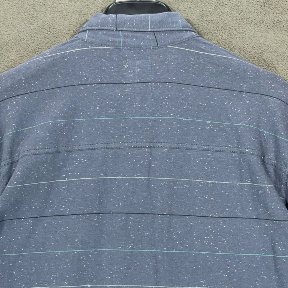 Levi's Men's Size L Long Sleeve Polo Shirt Blue Striped Speckled Knit 2 Pocket - Picture 5 of 7